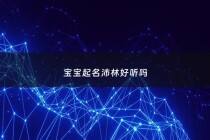 宝宝起名沛林好听吗 - 沛霖是男孩名字还是女孩名字