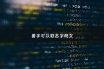 善字可以取名字吗女 - 善字取名怎么组合好