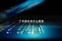 丁字取名有什么寓意 - 丁字取名吉凶