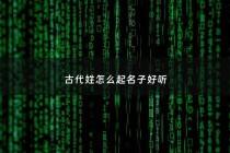 古代姓怎么起名子好听 - 古代姓氏好听