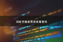 鸿屹字取名男孩有寓意吗 - 鸿屹怎么读