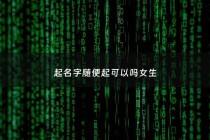 起名字随便起可以吗女生 - 名字随便起的别看了