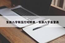 生辰八字和五行对照表 - 生辰八字自查表
