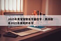 2025年男宝宝取名字最佳字 - 男孩取名2025年属蛇的名字