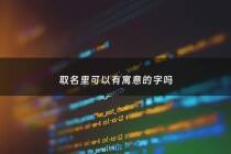 取名里可以有寓意的字吗 - 取名字有寓意的字