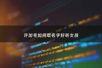 许加毛如何取名字好听女孩 - 许字加偏旁有哪些字