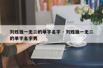 刘姓独一无二的单字名字 - 刘姓独一无二的单字名字男