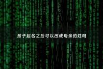 孩子起名之后可以改成母亲的姓吗 - 孩子取名字姓可以随便改么