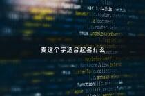 麦这个字适合起名什么 - 麦可以起什么名字