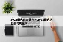 2022最火网名霸气 - 2022最火网名霸气男三字