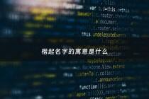 楷起名字的寓意是什么 - 楷字取名的寓意和含义