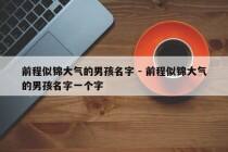 前程似锦大气的男孩名字 - 前程似锦大气的男孩名字一个字
