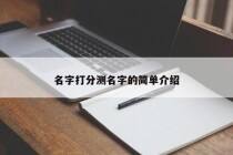 名字打分测名字的简单介绍