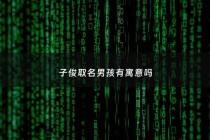 子俊取名男孩有寓意吗 - 子俊名字怎么样
