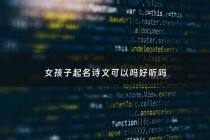 女孩子起名诗文可以吗好听吗 - 诗文名字大全女用