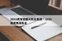 2022虎宝宝最火乳名男孩 - 2022属虎男孩乳名