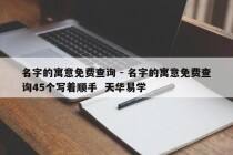 名字的寓意免费查询 - 名字的寓意免费查询45个写着顺手  天华易学