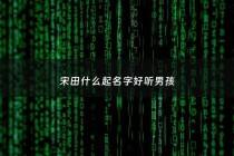 宋田什么起名字好听男孩 - 宋名字大全集男孩2020