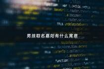 男孩取名嘉阳有什么寓意 - 嘉阳这个名字好吗