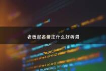 老板起名备注什么好听男 - 老板叫什么名字好听