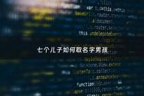 七个儿子如何取名字男孩 - 七个儿子电视剧叫什么