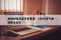 男孩的英文名字及寓意 - 100个洋气男孩英文名字