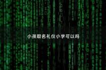 小孩取名礼仪小学可以吗 - 小孩取名忌讳