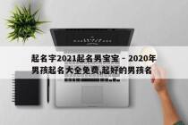 起名字2021起名男宝宝 - 2020年男孩起名大全免费,起好的男孩名