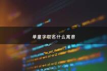 单童字取名什么寓意 - 一童这个名字有什么含义