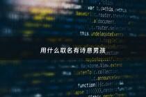 用什么取名有诗意男孩 - 男孩起名有诗意的