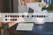 两字情侣网名一男一女 - 两字情侣网名一男一女搞笑