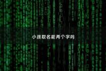 小孩取名能两个字吗 - 小孩子取名字可以取2个字么