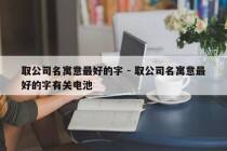 取公司名寓意最好的字 - 取公司名寓意最好的字有关电池