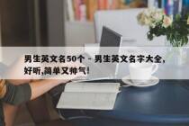 男生英文名50个 - 男生英文名字大全,好听,简单又帅气!