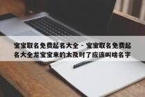 宝宝取名免费起名大全 - 宝宝取名免费起名大全龙宝宝来的太及时了应该叫啥名字