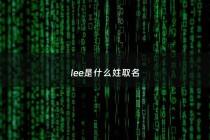 lee是什么姓取名 - lee是名字