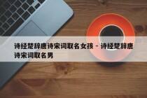 诗经楚辞唐诗宋词取名女孩 - 诗经楚辞唐诗宋词取名男