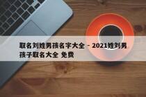 取名刘姓男孩名字大全 - 2021姓刘男孩子取名大全 免费