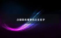 白猫取名懂事吗女生名字 - 白猫取名懂事吗女生名字叫什么